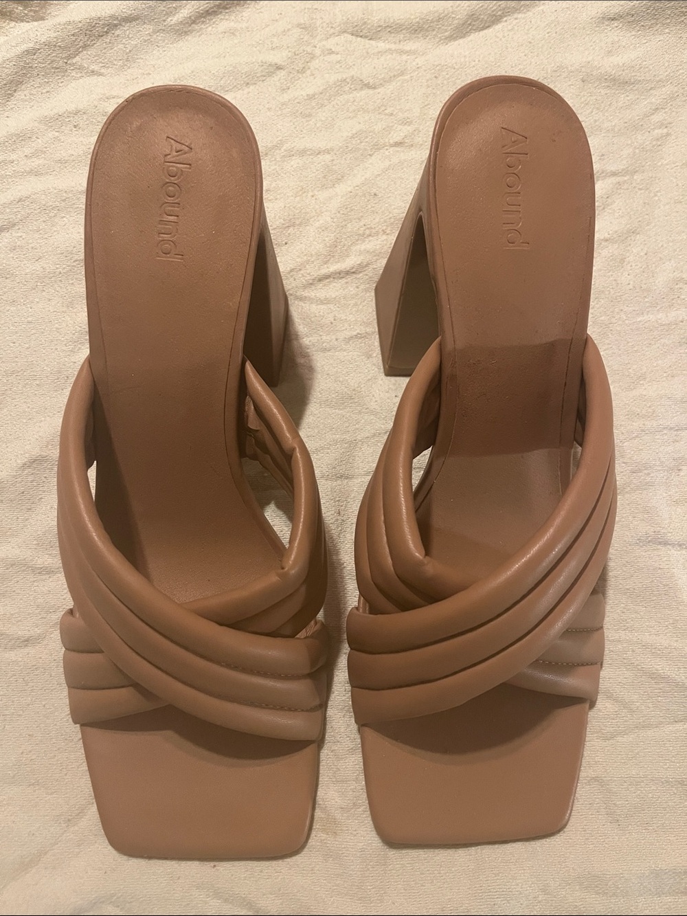 Abound Braided Tan Block Heel Mules